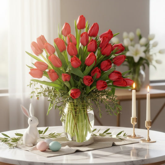 Cherry Red Tulips Bouquet