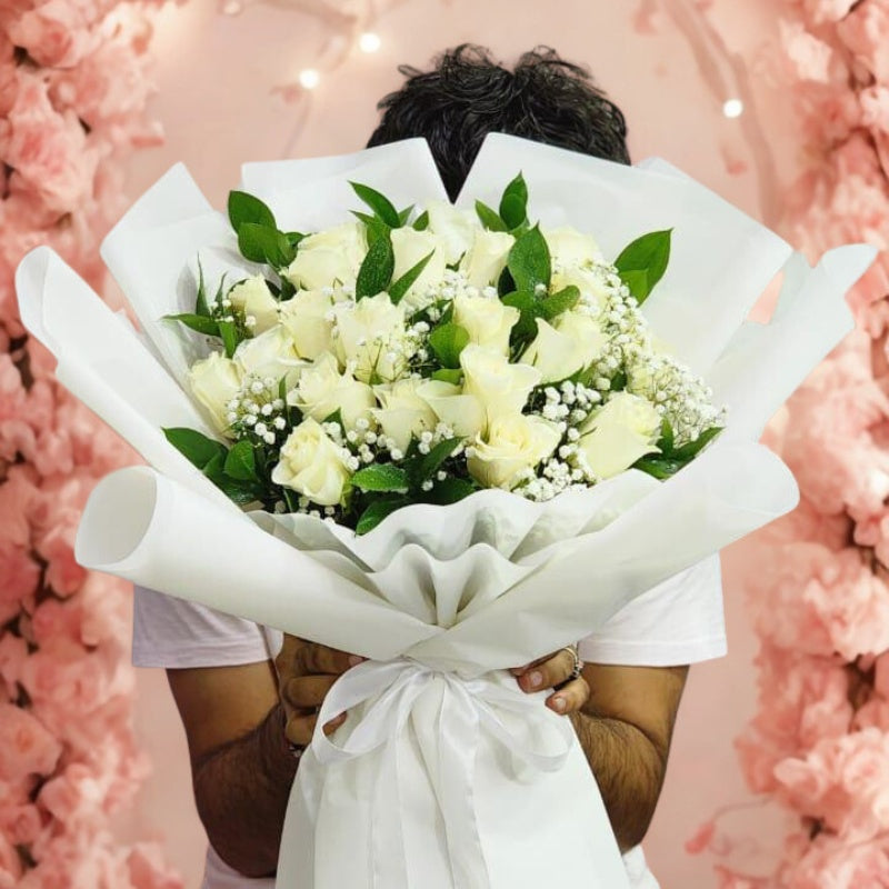 Classic White Rose Bouquet