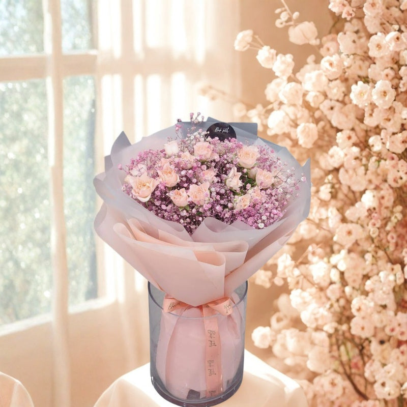 Blush Pink Rose Flower Bouquet