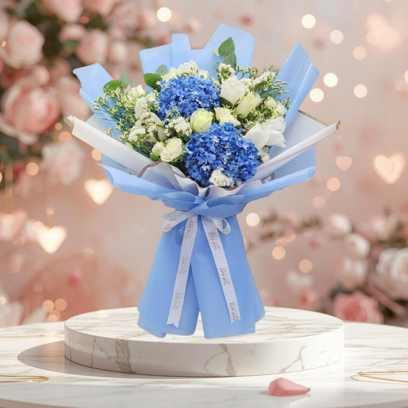 Pastel Blue Flower Bouquet