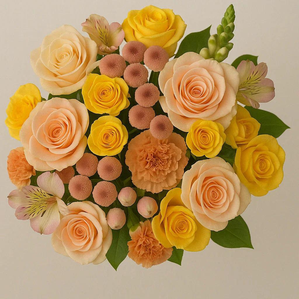 Soft Buttercream Blooms - Black Petals