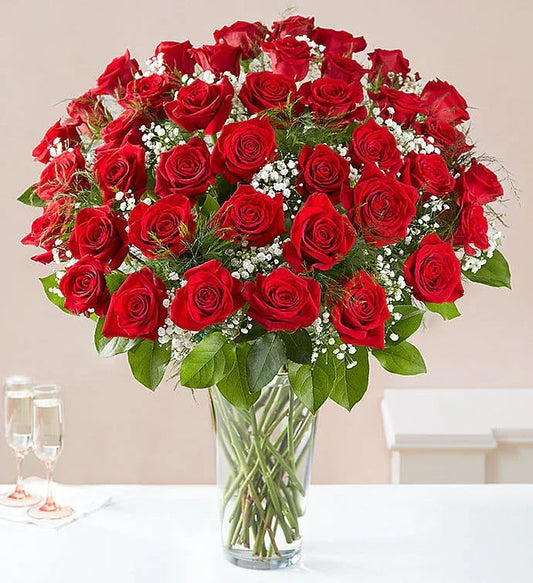Black Petal Ultimate Elegance Long Stem Red Roses - Black Petals