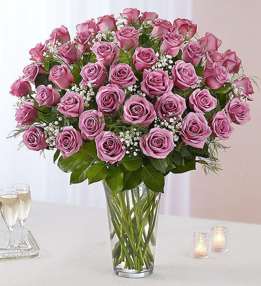 Ultimate Elegance Long Stem Lavender Roses - Black Petals