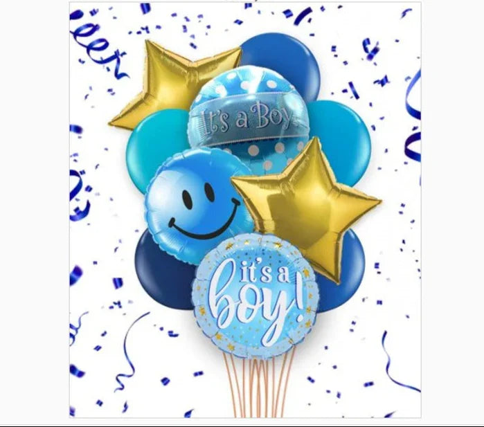 Baby Boy Balloon Bouquets - Black Petals
