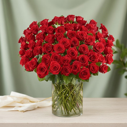 Wonderful 100 Premium Long Stem Red Roses - Black Petals