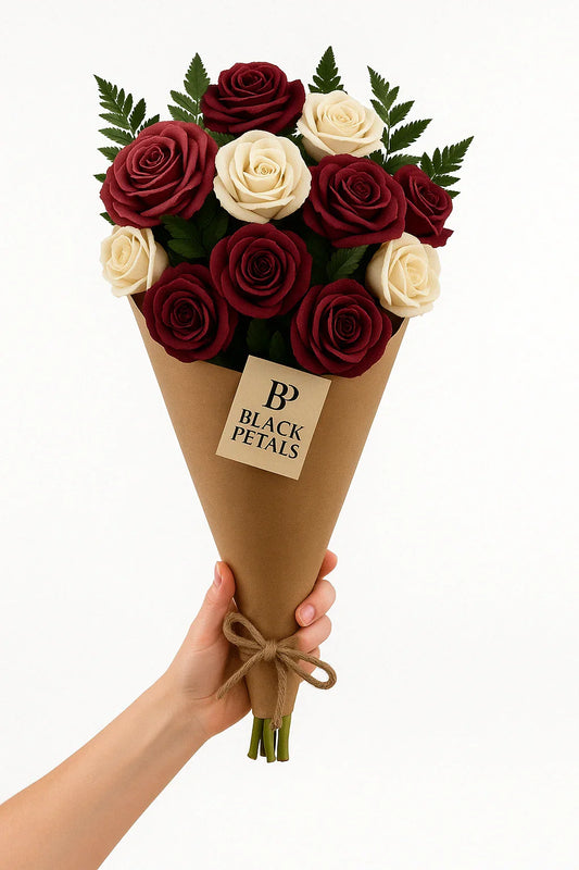 Passion Loose Flower Finished Bouquet - Black Petals
