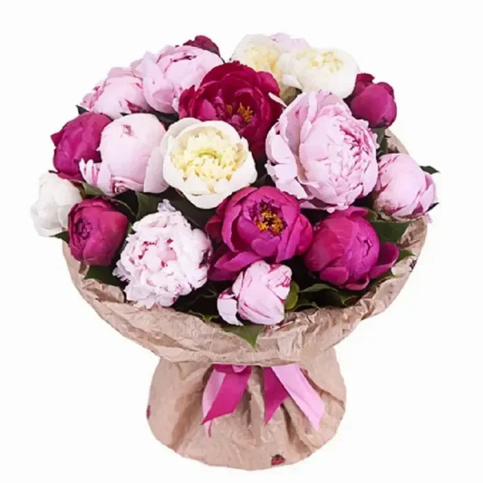 Assorted peonies bouquet - Black Petals