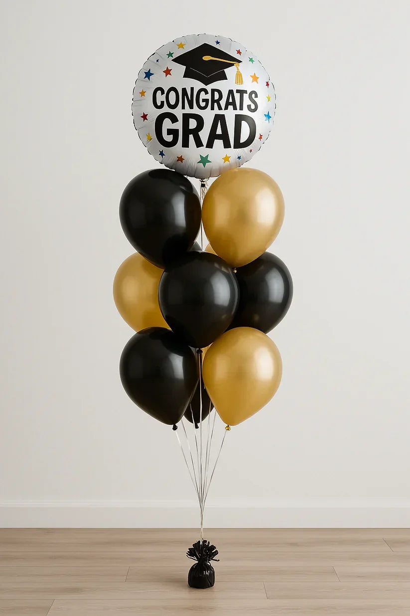Graduation Balloons - Black Petals