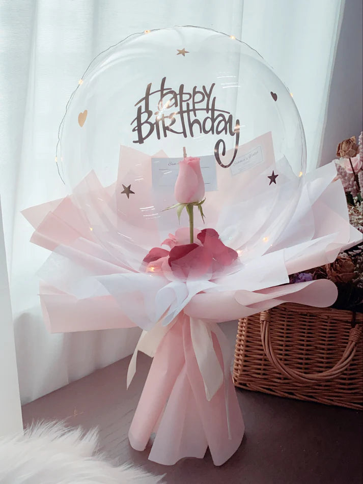 Pink Rose Balloon Flower [Fresh]