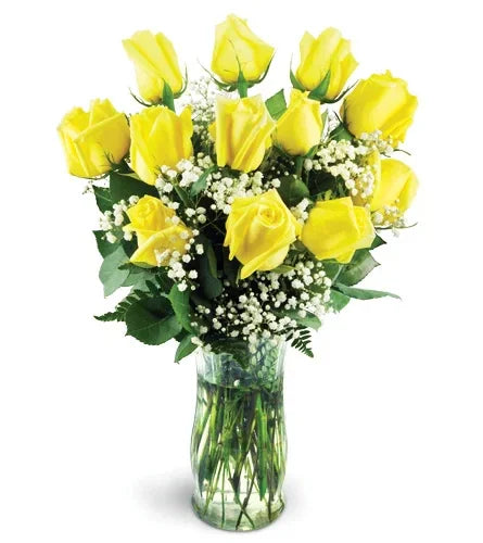 Classic Yellow Roses - Black Petals