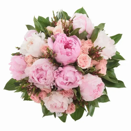 Peonies with spray roses - Black Petals