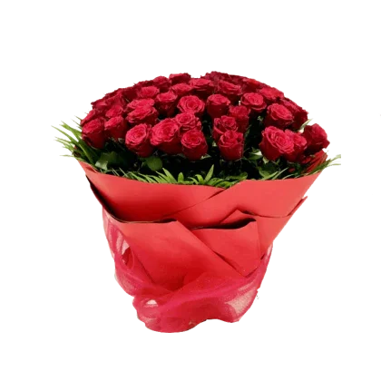 Red & White Rose Bouquet (50 Red & 50 White) - Black Petals