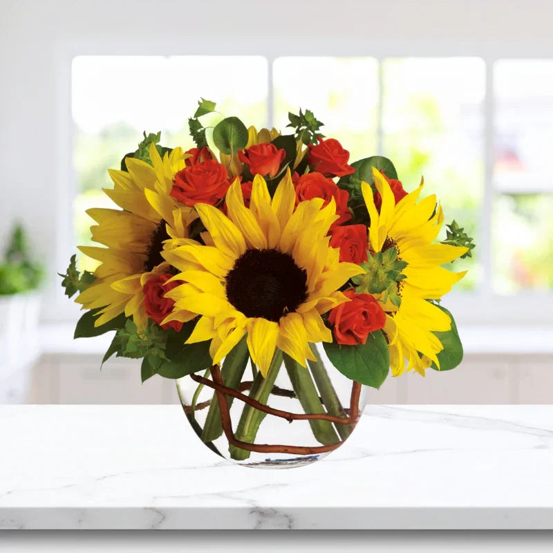 Sunflower Radiance Bouquet - Black Petals